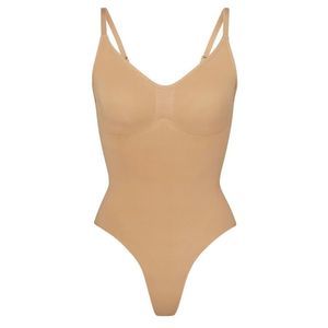 SKIMS SEAMLESS SCULPT LOW BACK THONG BODYSUIT SHAPEWEAR OCHRE SIZE SMALL MEDIUM